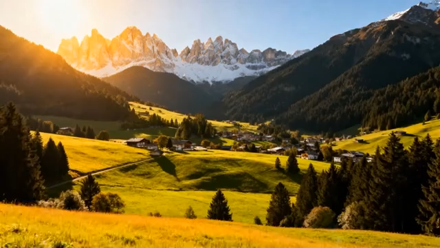 山间草地森林自然风光3266#横屏 