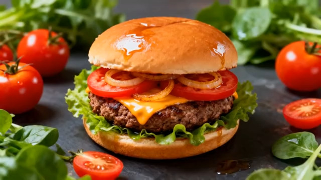  美味牛肉汉堡特写(1)1999#横屏 	 - 