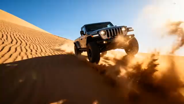 沙漠中越野车行驶画面1301#横屏 