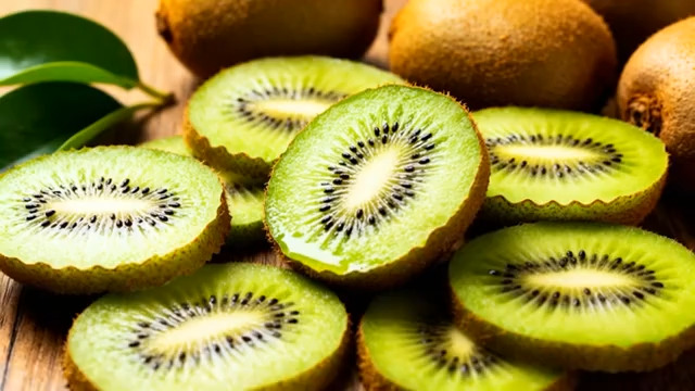  绿心猕猴桃特写1666#横屏 	 