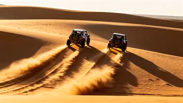 沙漠中越野车行驶画面(1)3833#横屏 