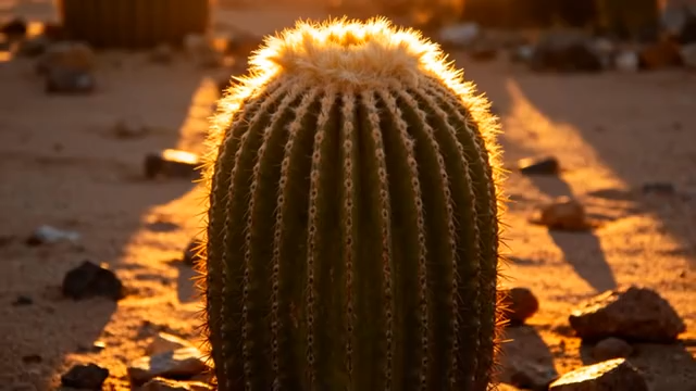 沙漠中阳光下的仙人掌特写5338#横屏 