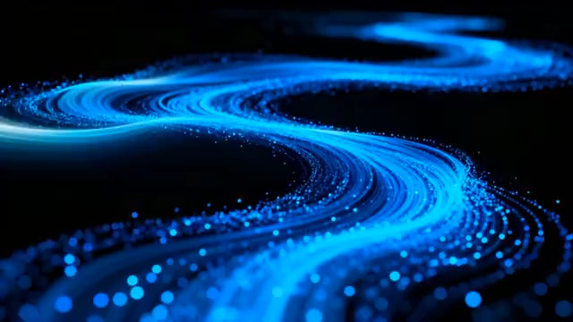  蓝色粒子光效流动背景素材329#横屏 	 