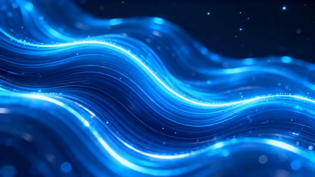  蓝色动感光线波浪背景2999#横屏 	 