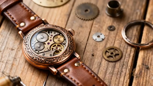  机械手表及齿轮特写1855#横屏 	 