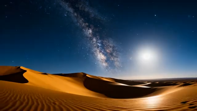 沙漠夜空银河全景4865#横屏 