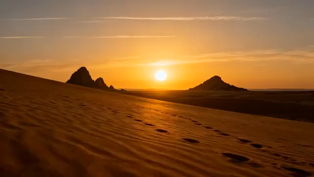 沙漠日落全景66#横屏 