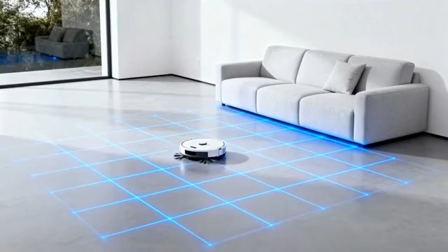  客厅内扫地机器人清洁画面61#横屏 	 