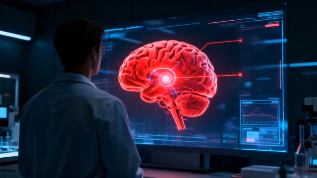  科研人员观察大脑图像2781#横屏 	 - 