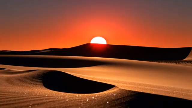 沙漠日落全景(5)4767#横屏 