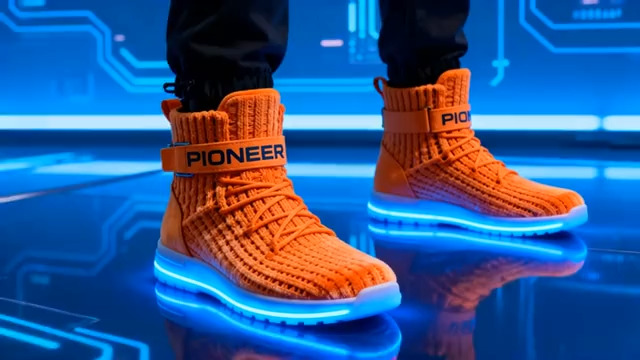  科技感橙色发光运动鞋展示18#横屏 	 