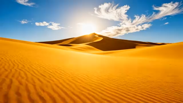 沙漠风光蓝天白云沙丘1376#横屏 