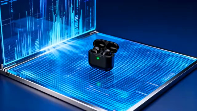  科技风放置无线耳机渲染素材148#横屏 	 