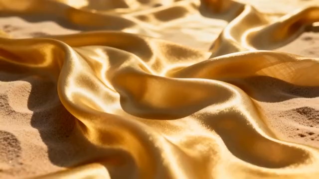  金色丝绸布料特写1595#横屏 	 