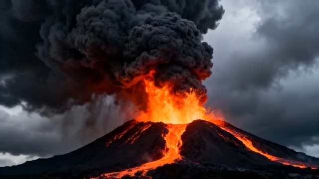  火山喷发壮丽景象262#横屏 	 -