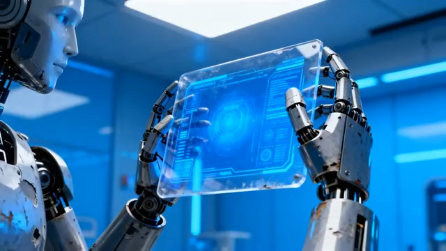  机器人手持透明屏幕操作画面2634#横屏 	 