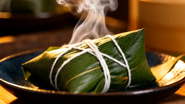 热气腾腾的传统手工粽子774#横屏 