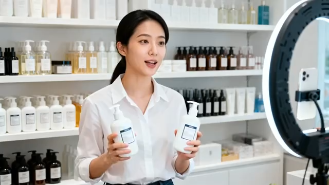 女性展示护肤品素材2946#横屏 