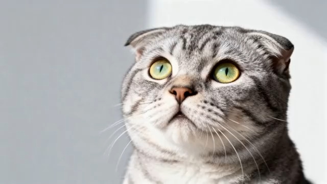  灰色折耳猫特写(1)1905#横屏 	 - 