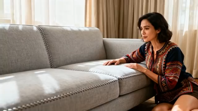 女性在化妆间手持平板电脑1949#横屏 