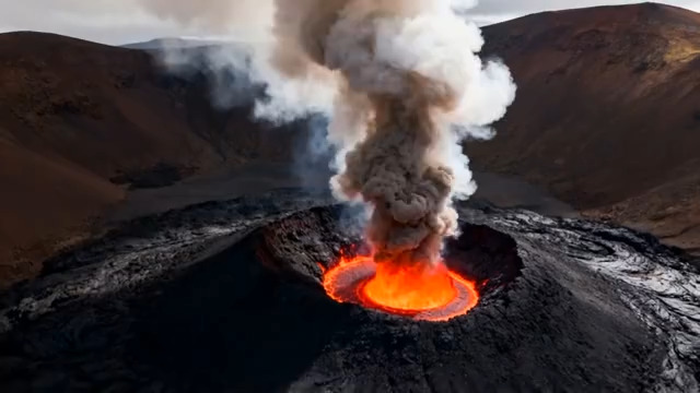  活火山喷发的自然景观2058#横屏 	 