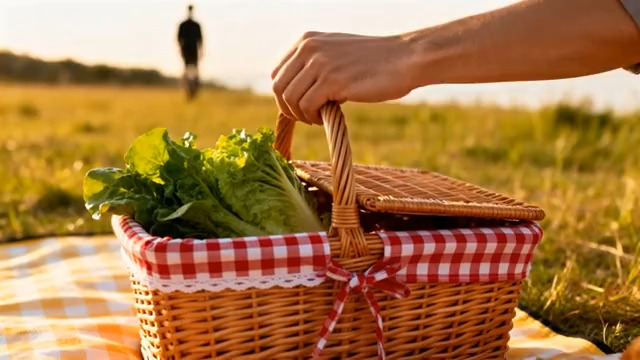  户外野餐手拎菜篮画面388#横屏 	 - 