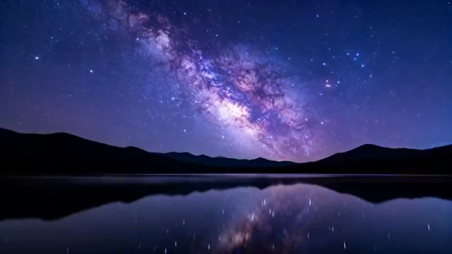  湖面星空夜景自然风光1183#横屏 	 -