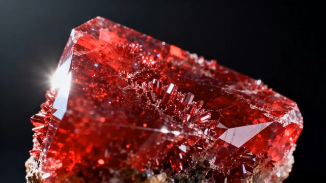  红色晶体微距特写2491#横屏 	 