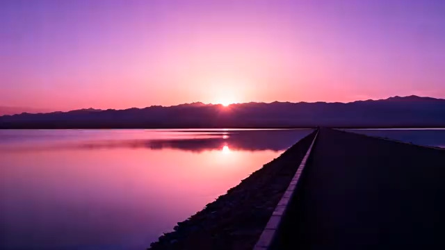  湖边日落自然风光2633#横屏 	 -