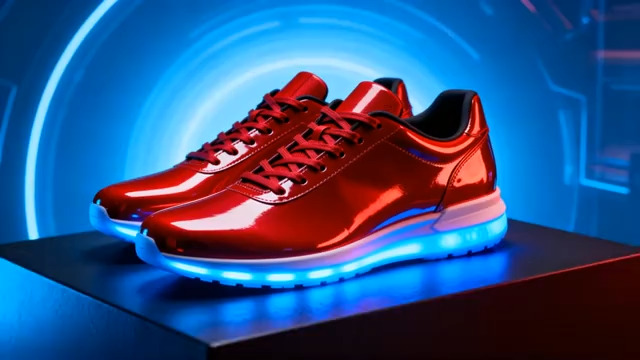  红色发光运动鞋展示133#横屏 	 