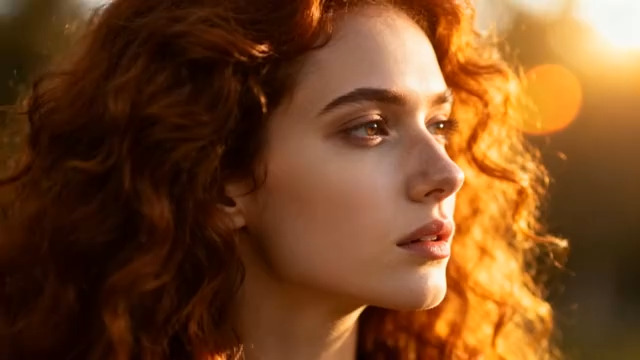  红发女子特写266#横屏 	 