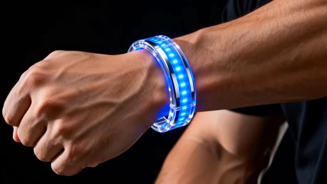 男士佩戴发光智能手环2178#横屏 