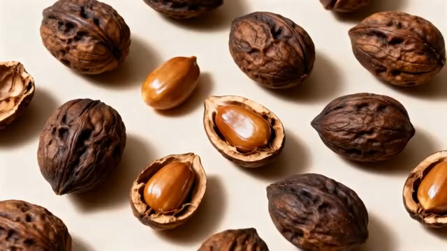  核桃坚果食材特写2926#横屏 	 