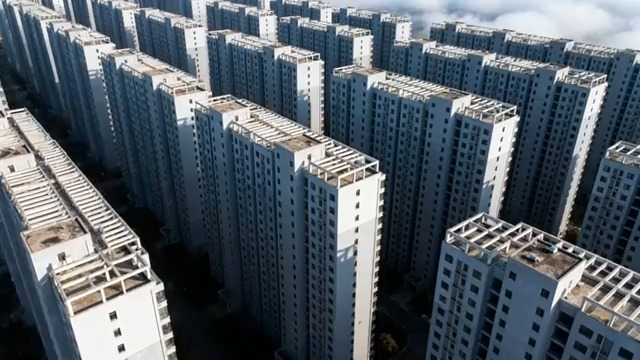  航拍城市住宅小区全景2915#横屏 	 