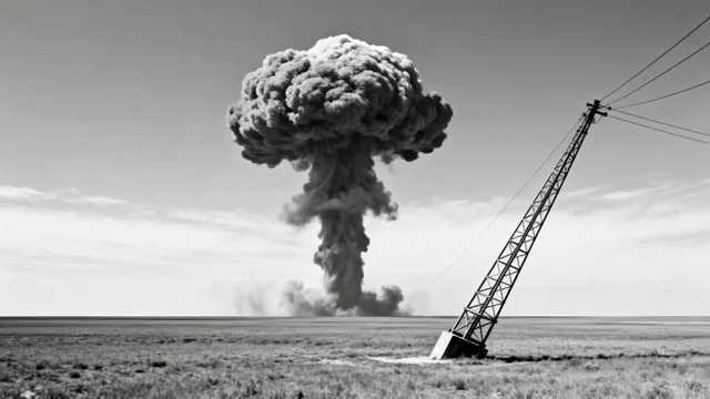  核爆炸蘑菇云野外场景2161#横屏 	 