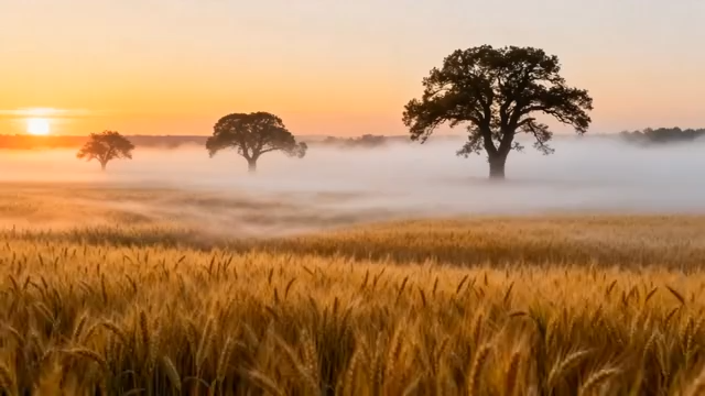 麦田日出自然风光800#横屏 