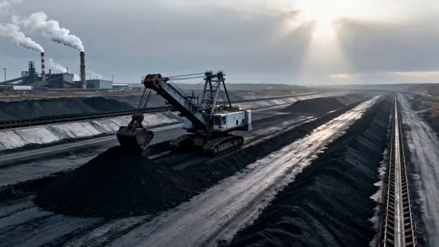 煤矿场地挖掘机作业素材2038#横屏 