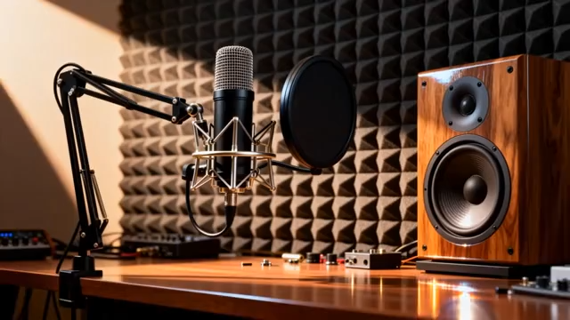 录音室麦克风及音响设备4033#横屏 