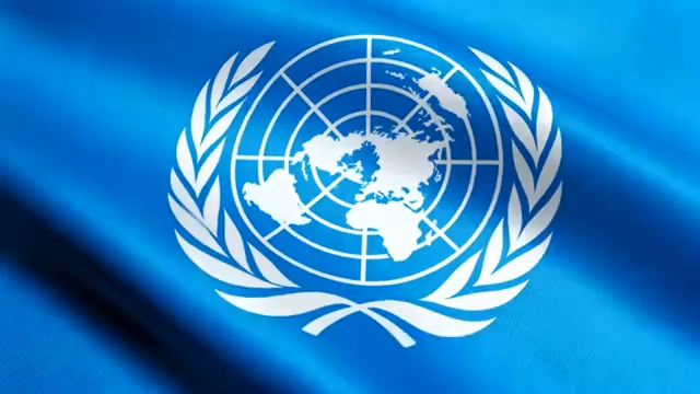 联合国旗帜飘动画面2996#横屏 