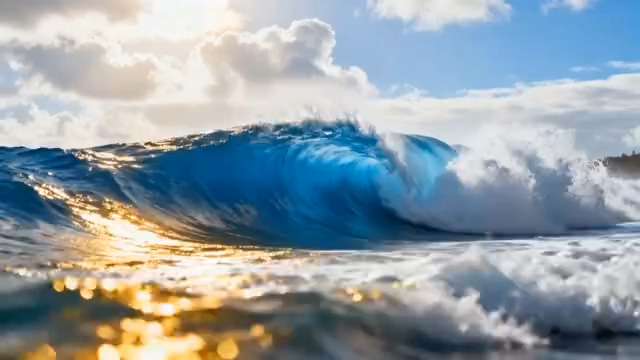  海洋海浪阳光自然风光素材1956#横屏 	 