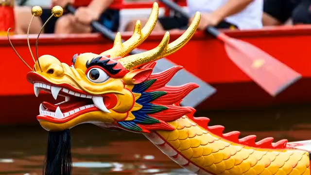 龙舟龙头特写2781#横屏 