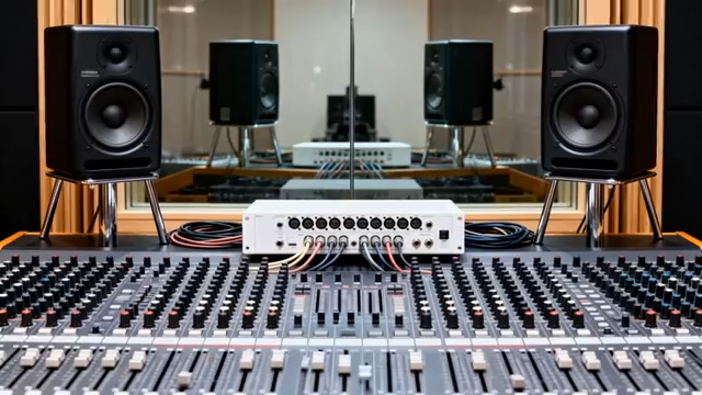 录音棚调音台与音箱1986#横屏 