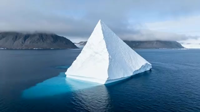  海上冰山远景画面617#横屏 	 