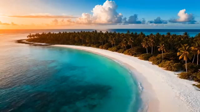  海岛海滩全景风光646#横屏 	 - 