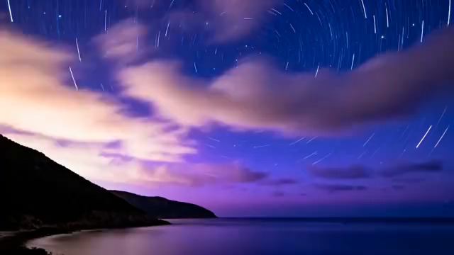  海边星空星轨夜景2790#横屏 	 -