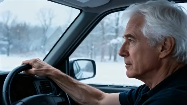 老人驾驶汽车特写素材3496#横屏 