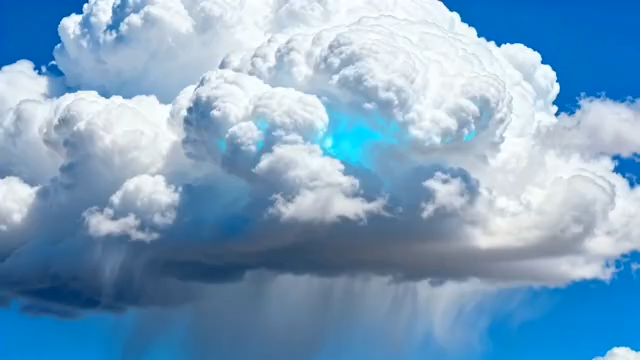 蓝天中蓬松巨大的云朵4564#横屏 