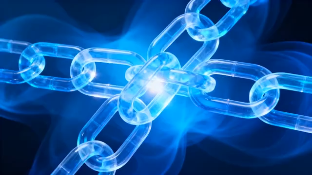 蓝色透明链条科技效果3210#横屏 