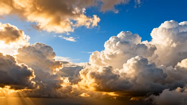 蓝天白云阳光照射云层景象1451#横屏 