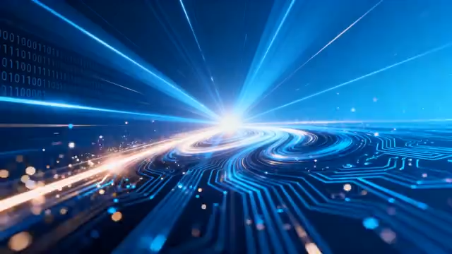 蓝色科技感线条动态背景2111#横屏 